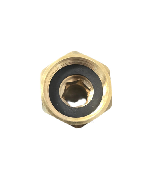 5082 Brass Swivel Adapter – ½″ NPT to ¾″ GHT Hose Fit
