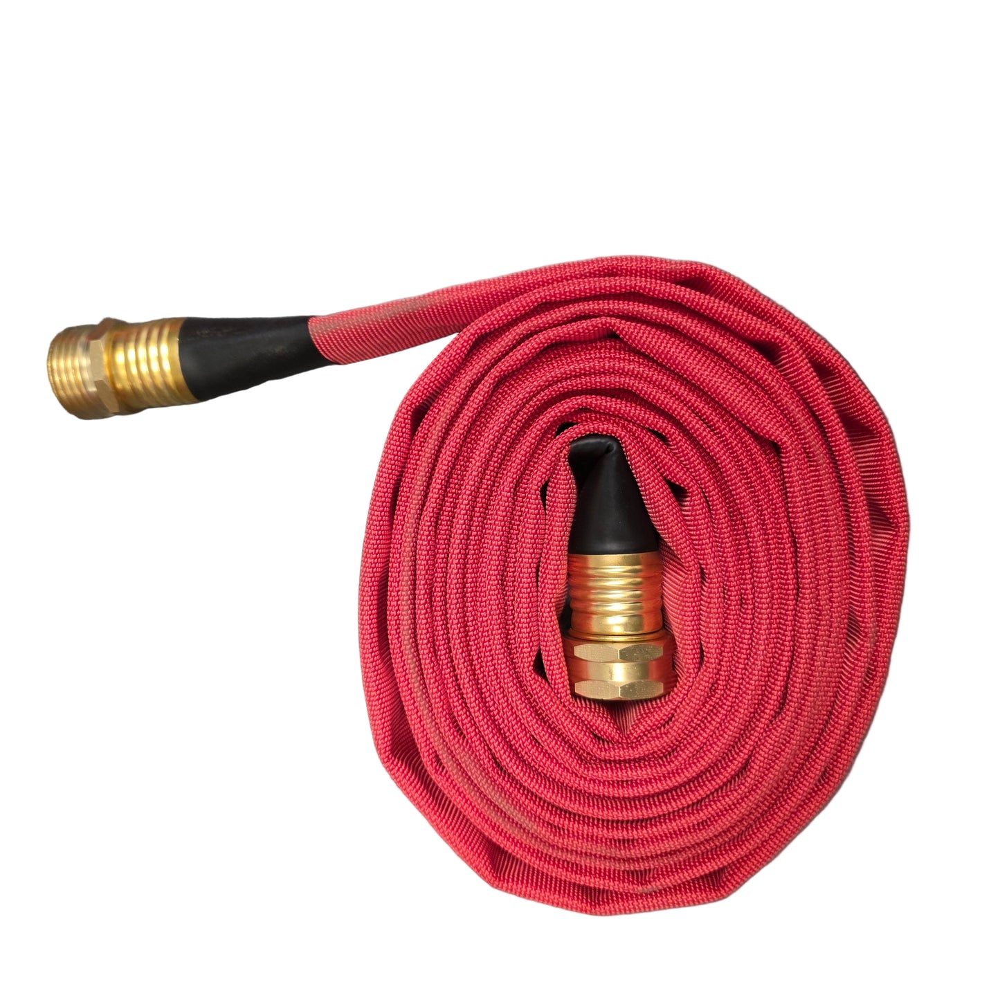 Manguera de jardín roja de 3/4" con revestimiento de PU - 50 pies (acoplamiento de rosca GHT de latón, 300 PSI)