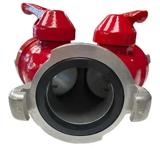 Gated Wye Valve – 2 1/2" Quick Connect to Dual 1 1/2" Quick Connect