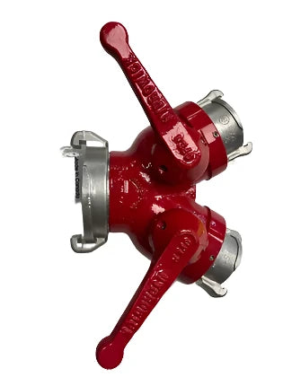 Gated Wye Valve – 2 1/2" Quick Connect to Dual 1 1/2" Quick Connect