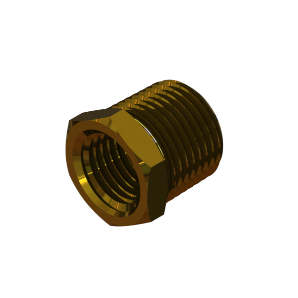 Reducer Bushing – 3/8" FNPT × 1/4" FNPT Brass