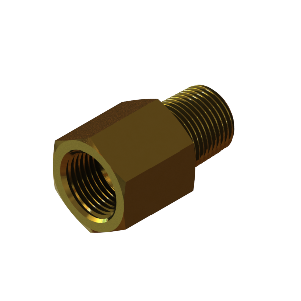 Adapter Bushing 3/8" FNPT TO 3/8" MBSPT Hex Brass