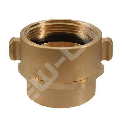 2" Female NPT X 2.5 Male NPT Brass Fire Adapter - One Side Single Swivels