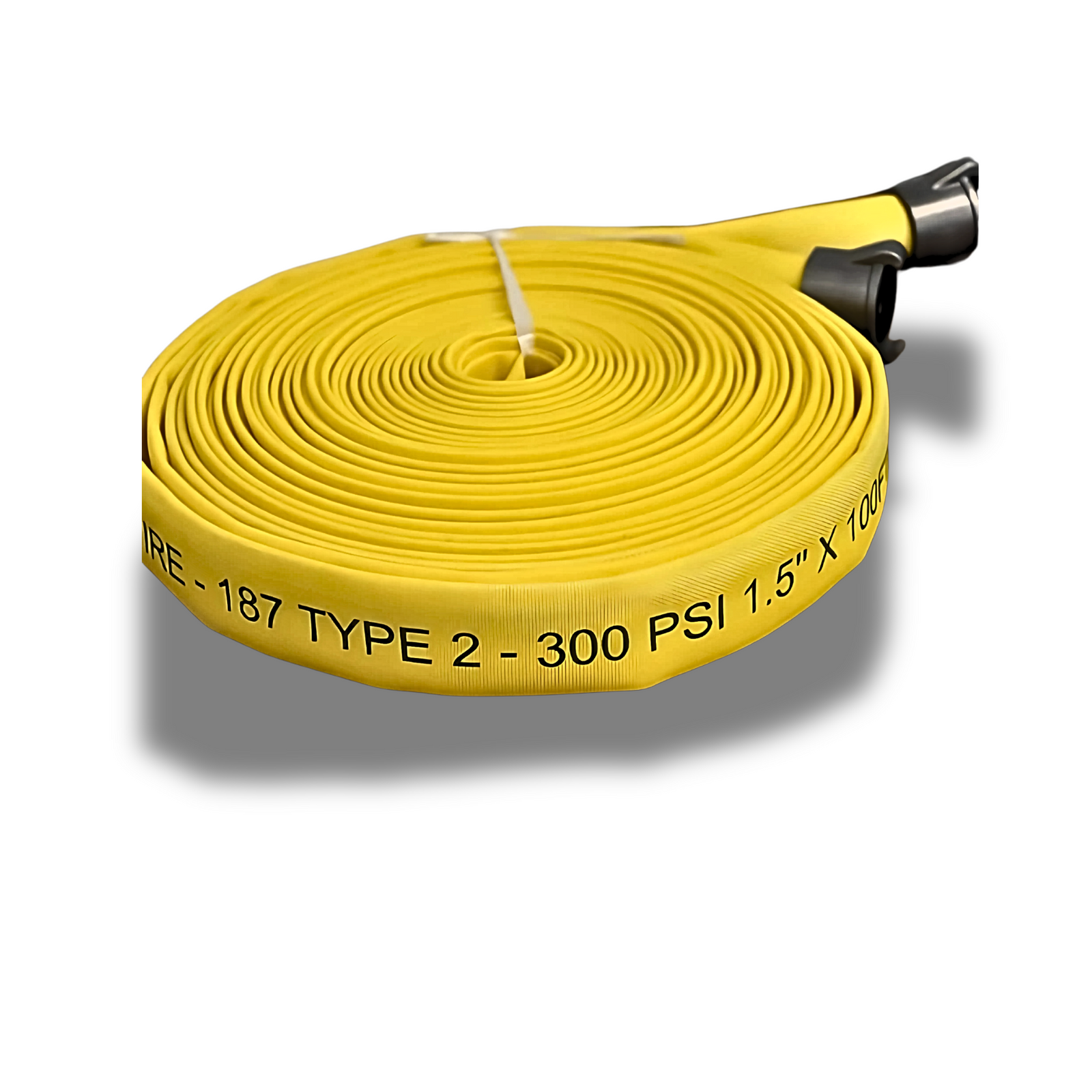 1.5" x 100' - 300PSI PU Lined Type II Yellow Weeping Forestry Hose