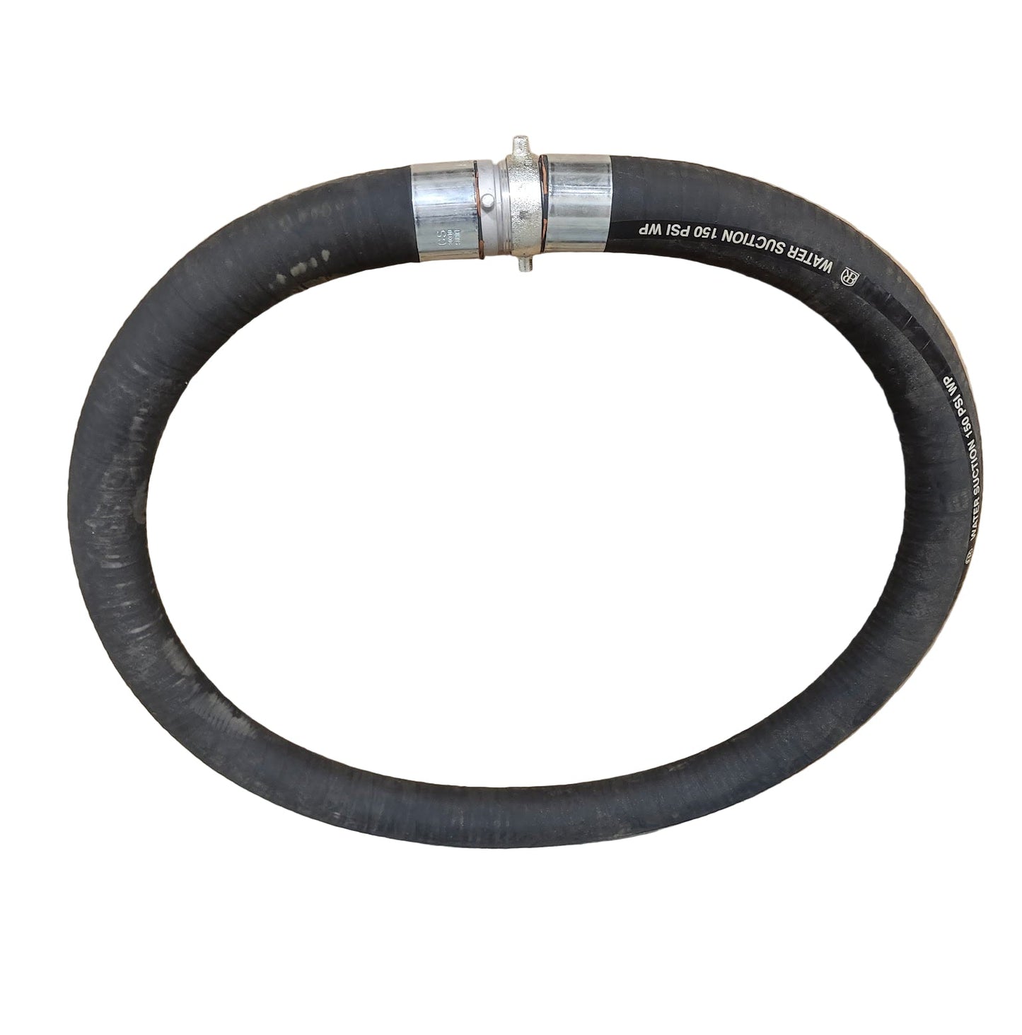 Suction Hose – 3" x 10' Black Rubber with NPT Ends