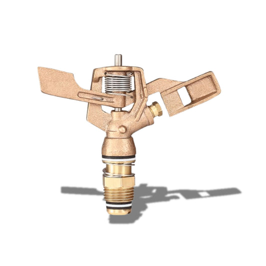 1.5" Brass impact sprinkler head on a white background