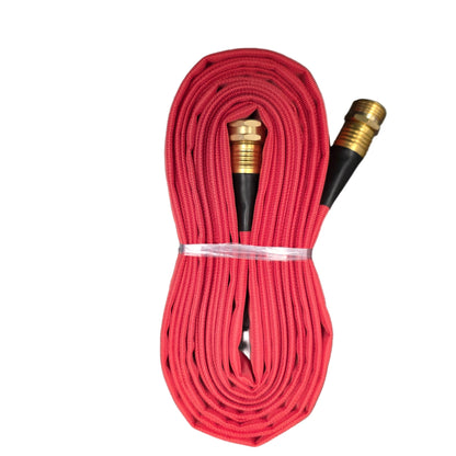 Manguera de jardín roja de 3/4" con revestimiento de PU - 50 pies (acoplamiento de rosca GHT de latón, 300 PSI)