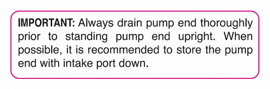 AUTOCOLLANT-43 IMPORTANT POUR VIDER L'EXTRÉMITÉ DE LA POMPE