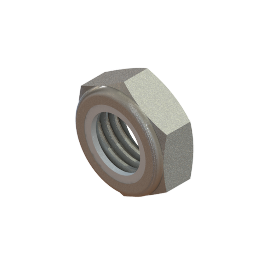 TUERCA HEXAGONAL 5/8-11 DELGADA DE NYLON CON SEGURIDAD DE ZINC