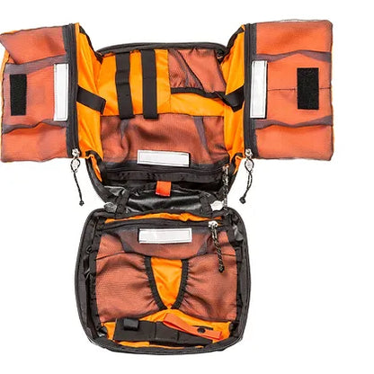 Open MYSTERY RANCH MED LID displaying internal compartments