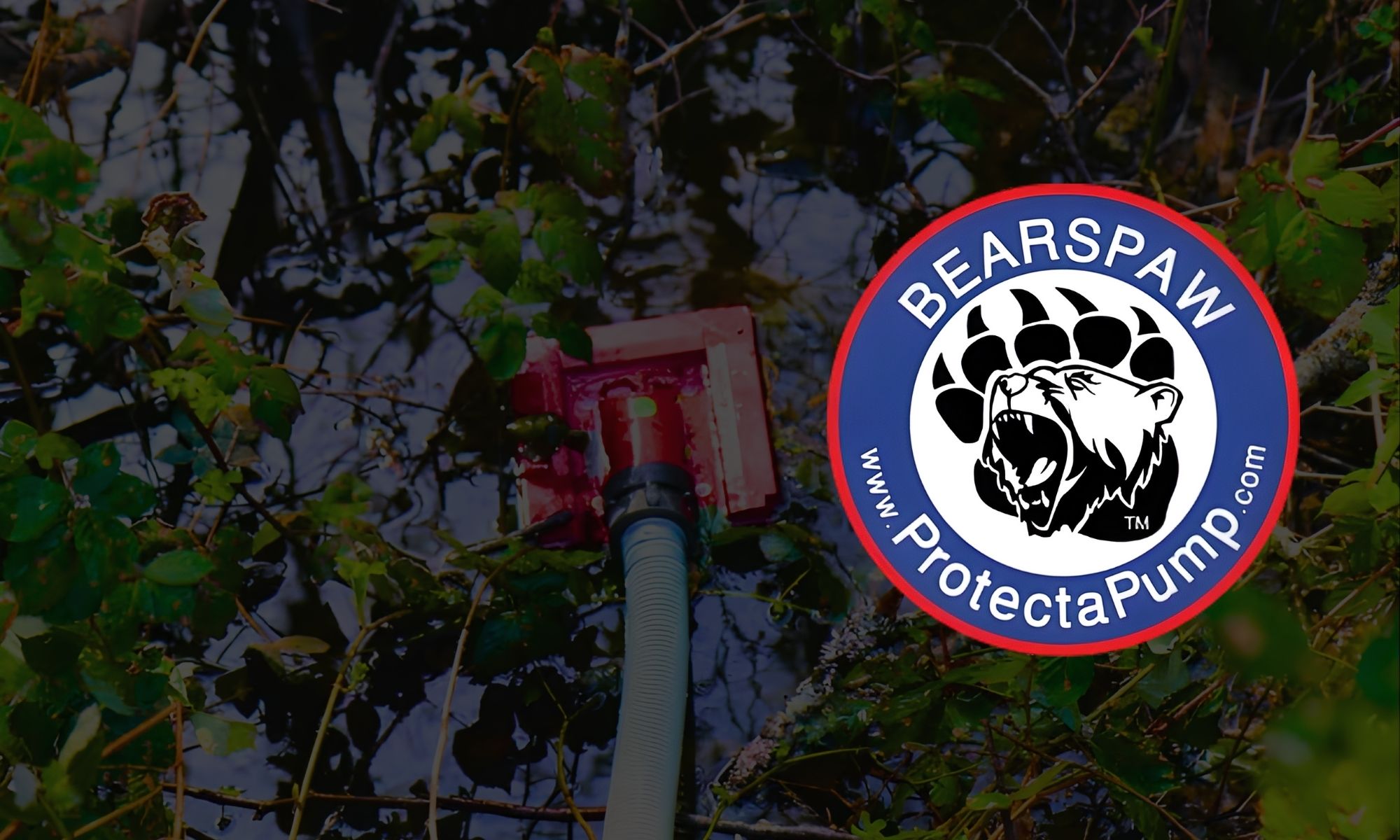ProtectaPump Bearspaw logo with a pump in a swampy area