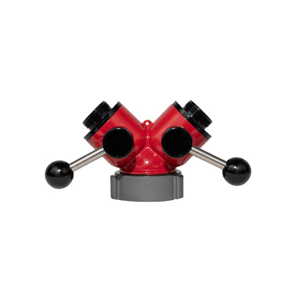 2.5" F Swivel BAT Inlet x (2) 1.5" M NPSH Outlet 2 Way Ball Valve