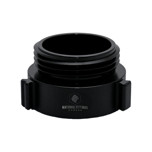 Black fitting with 'National Fittings Canada' logo on a white background