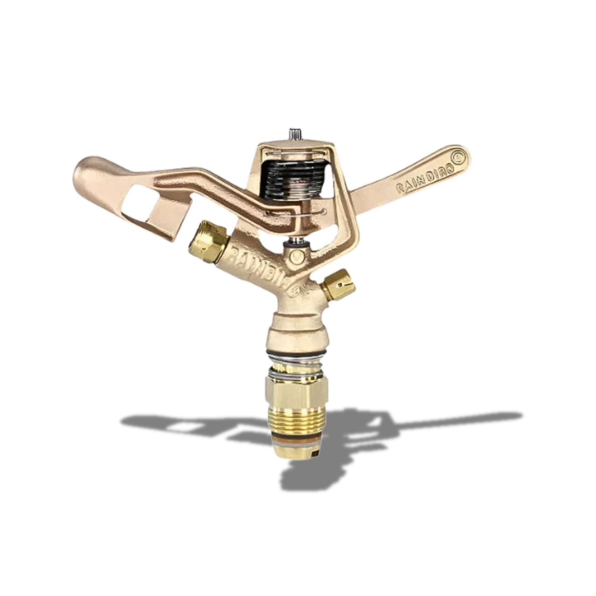 Brass sprinkler on a white background