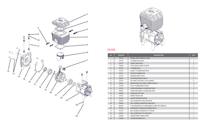 Motor W140 completo de 140 cc