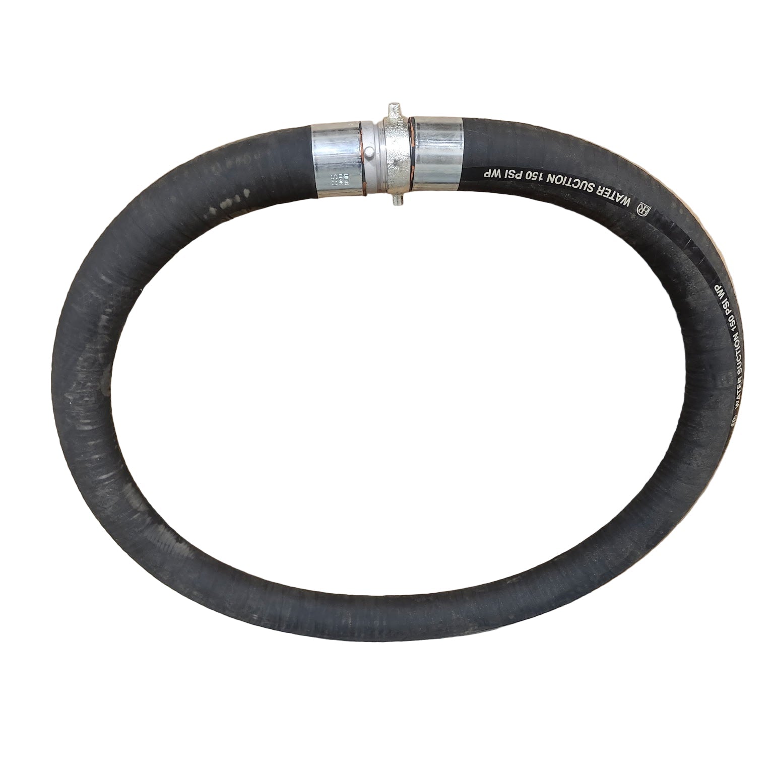 Suction Hose – 3" x 10' Black Rubber with NPT Ends