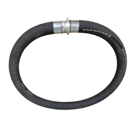 Suction Hose – 3" x 10' Black Rubber with NPT Ends